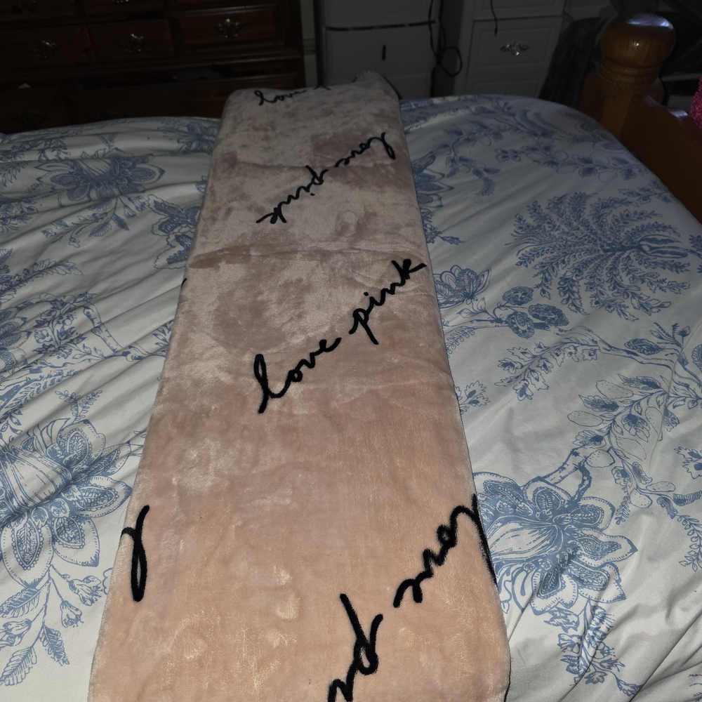 Pink Love Script Blanket